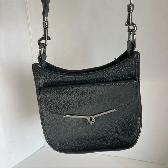 Botkier Valentina Small Hobo Saddle Crossbody Bag -  Black Leather - Picture 7 of 16